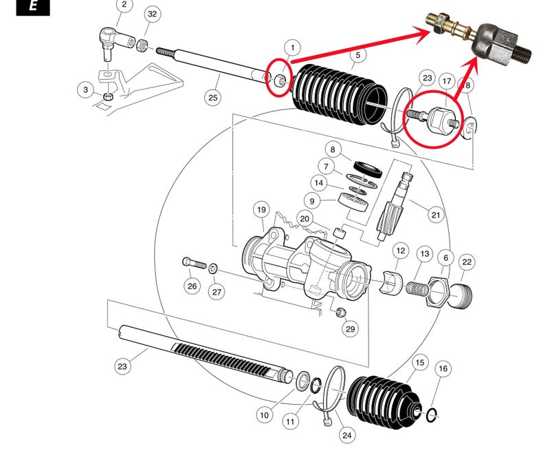 Dr.Acces Golf Cart DS Inner Ball Joint+The nut/Steering Rack Joint Fits 101880201 Club Car DS Golf Cart Years 1997 & Up - Image 4